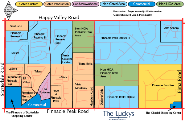 Pinnacle Peak to Happy Valley Map