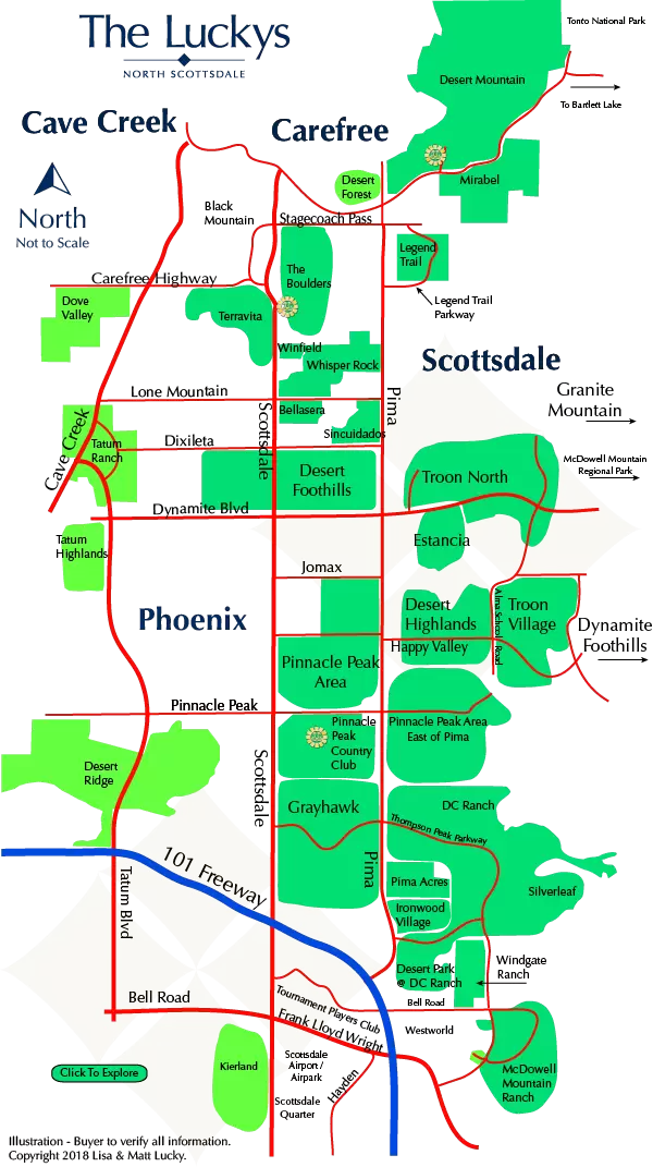 North Scottsdale Real Estate North Scottsdale Map - The Luckys North